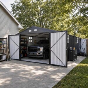 Image 1 of IDEALHOUSE metal garage shed review