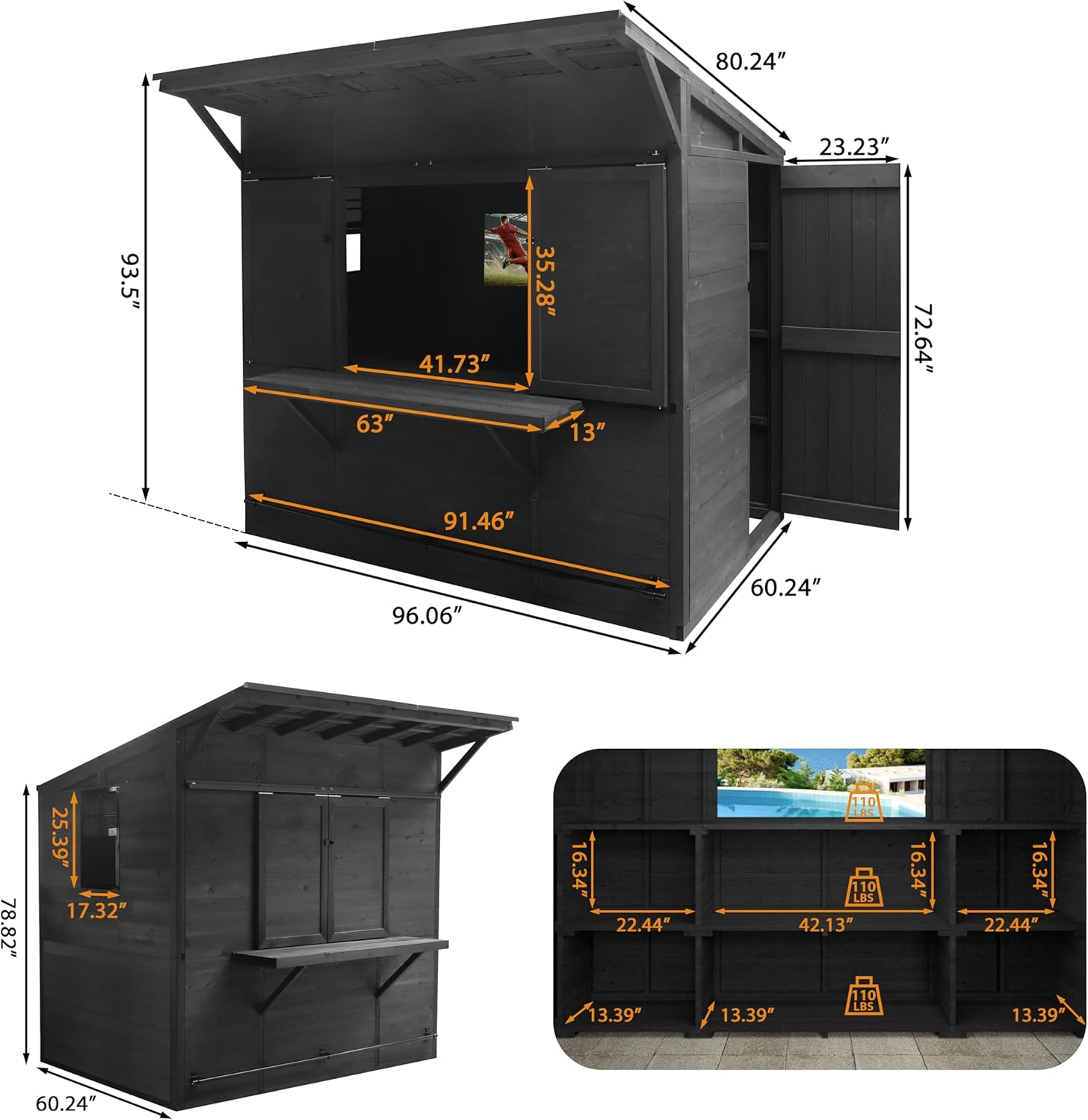 is MUPATER bar shed worth buying — hands-on performance testing with the sliding front panel open and bar setup