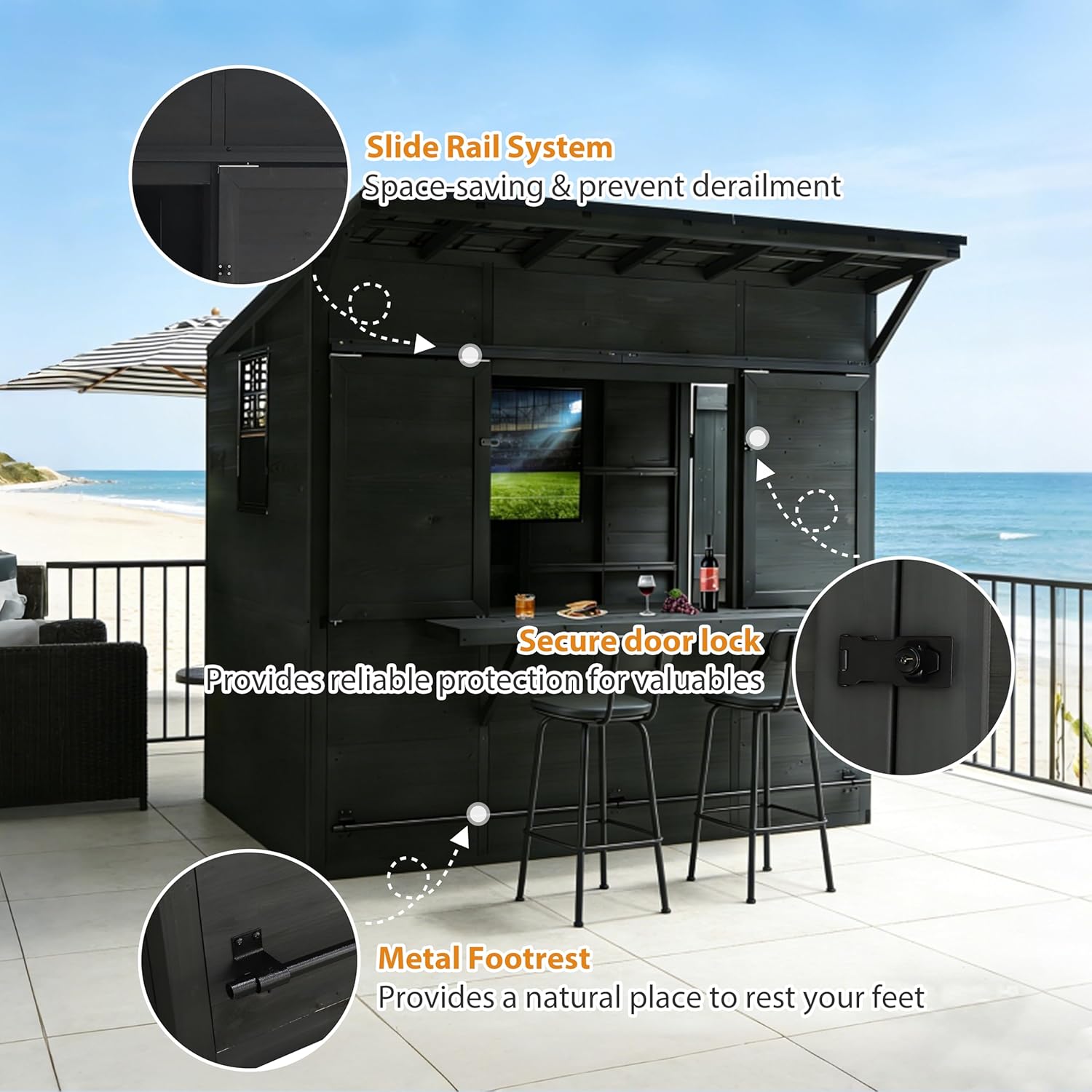 MUPATER bar shed review pros cons — measured benchmark results including assembly time and storage capacity