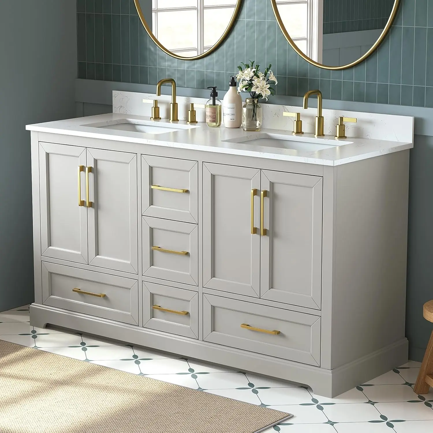 DELUXE LIVING 60 Inch Double Sink Vanity Review: Pros & Cons 3 Setting up the DELUXE LIVING 60 inch double sink vanity review,DELUXE LIVING 60 inch double sink vanity review and rating,is DELUXE LIVING vanity worth buying,DELUXE LIVING 60 inch vanity review pros cons,DELUXE LIVING double sink vanity review honest opinion,DELUXE LIVING 60 inch bathroom vanity review verdict for the first time