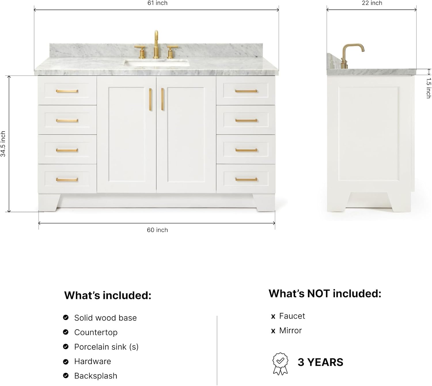 DKB Emilia 61 inch bathroom vanity review: Pros & Cons Worth Buying 2 DKB Emilia 61 inch bathroom vanity review setup and first use experience