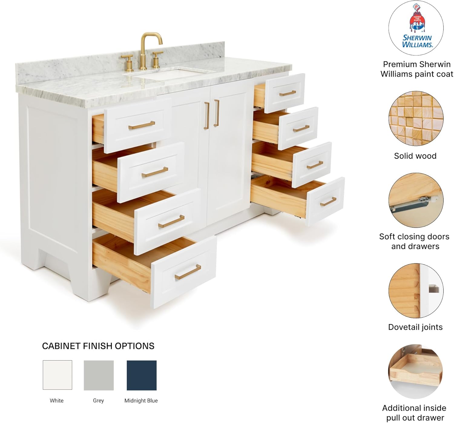 DKB Emilia 61 inch bathroom vanity review: Pros & Cons Worth Buying 3 DKB Emilia 61 inch bathroom vanity review after extended use — long-term performance