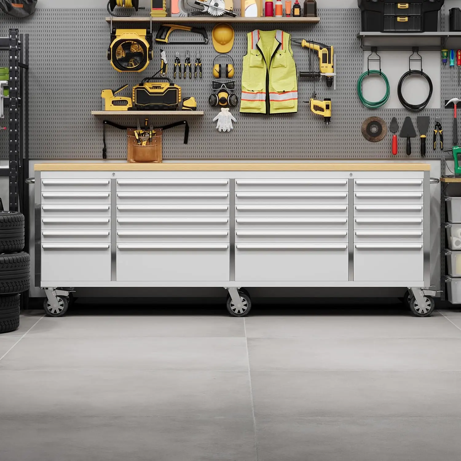 GarveeTech Tool Chest Review: Pros & Cons Worth Buying? 2 GarveeTech 96 inch tool box review performance testing with tools loaded in drawers