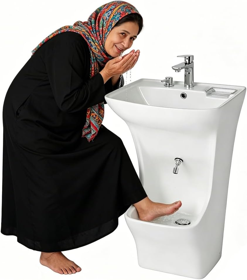 Muslim Ceramic Wash Basin for Wudu Review: Honest Pros & Cons 1 Muslim Ceramic Wash Basin for Wudu review,wudu ablution basin review and rating,is wudu wash basin worth buying,dual level wash station review pros cons,pedestal wash station review honest opinion,Jiayiyoux ceramic wash basin review verdict unboxing — first impressions and package contents