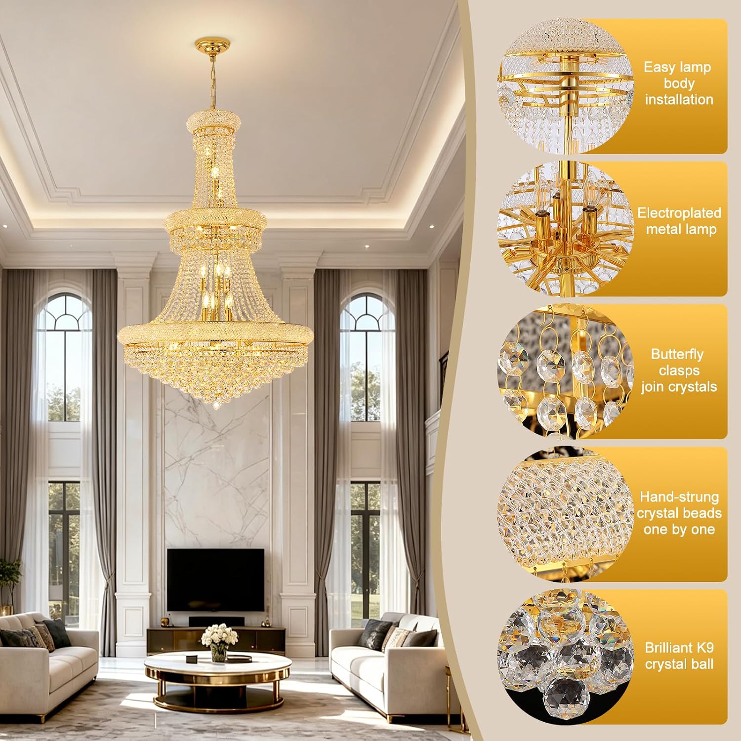 Setting up the With Light Forward chandelier review,large foyer chandelier review and rating,gold crystal chandelier worth buying,modern high ceiling chandelier review pros cons,27 lights chandelier review honest opinion,With Light Forward chandelier review verdict for the first time