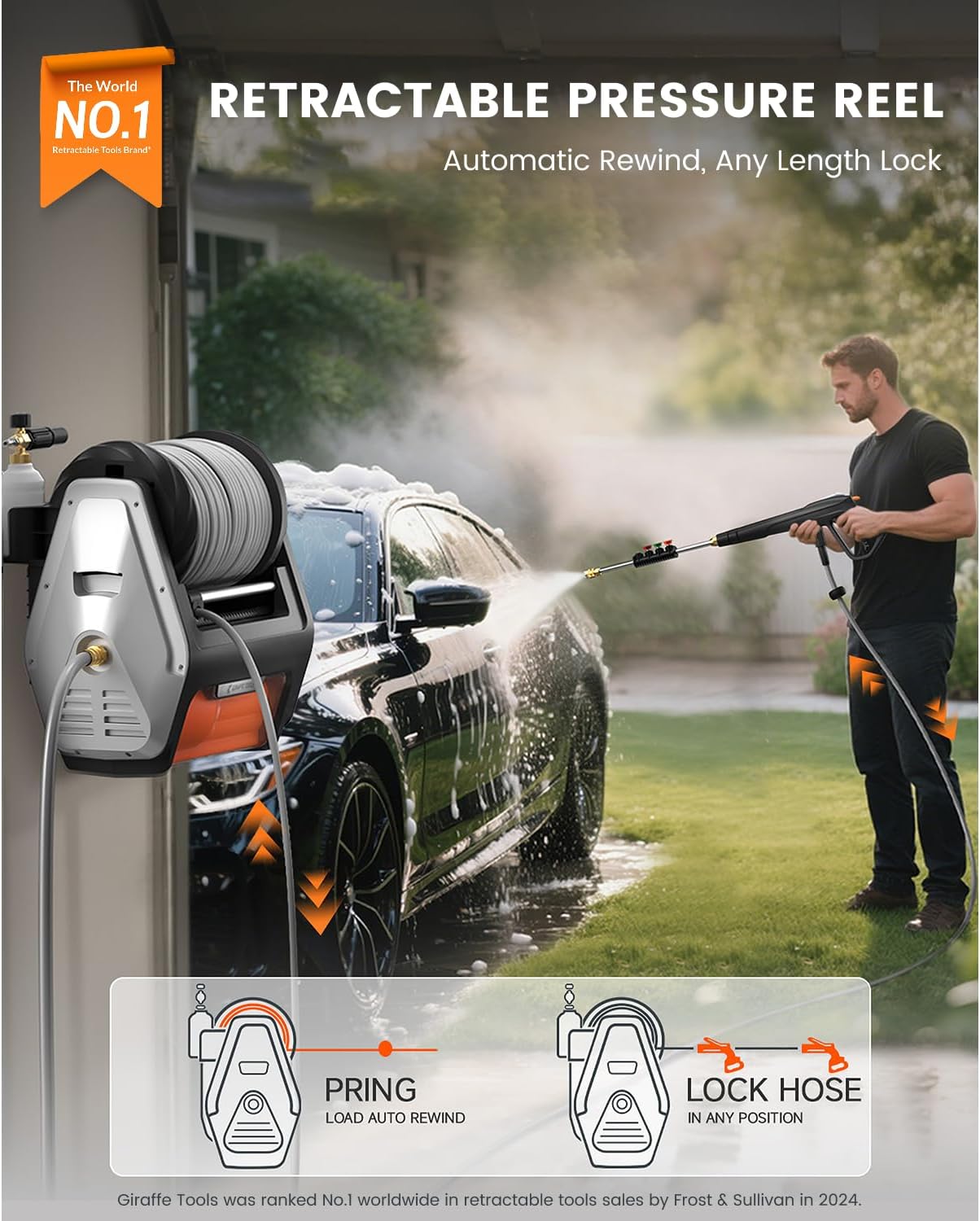 Giraffe Tools Grandfalls Retractable Pressure Washer Review: Worth It? 2 Giraffe Tools Grandfalls retractable pressure washer review,Giraffe Tools pressure washer review and rating,Giraffe Tools Grandfalls pressure washer review pros cons,retractable pressure washer review honest opinion,Giraffe Tools 3700 PSI pressure washer review verdict,Giraffe Tools Grandfalls review is it worth buying unboxing and complete package contents