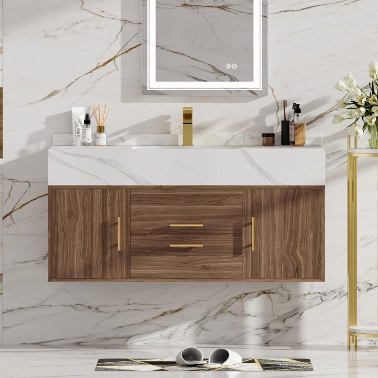Homary Floating Bathroom Vanity Review: Pros & Cons Worth Buying? 1 Image 1 of homary floating bathroom vanity review