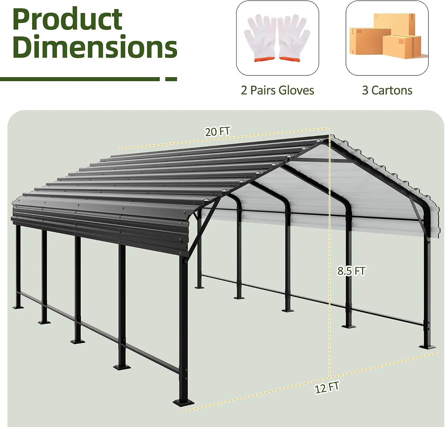 Shintenchi 12x20 Metal Carport Review: Honest Verdict 2 Shintenchi 12x20 metal carport review,Shintenchi carport review and rating,is Shintenchi 12x20 carport worth buying,Shintenchi metal carport review pros cons,Shintenchi carport review honest opinion,Shintenchi carport review verdict key features examined up close